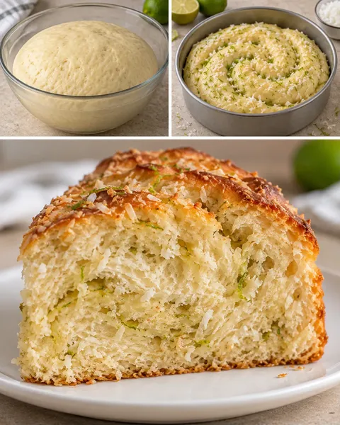 Сладък кекс с мая с кокос и лайм