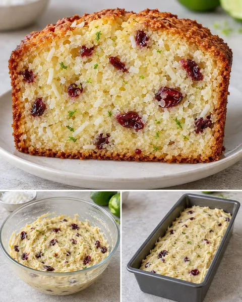 Маслен кекс с кокос и лайм — червени боровинки