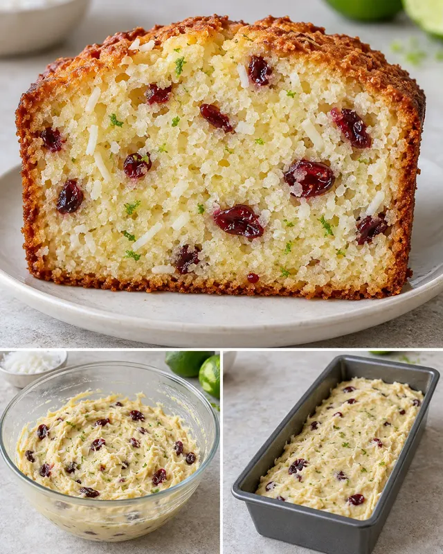 Маслен кекс с кокос и лайм — червени боровинки
